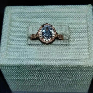 Sterling Silver and Crystal Ring rose gold finish